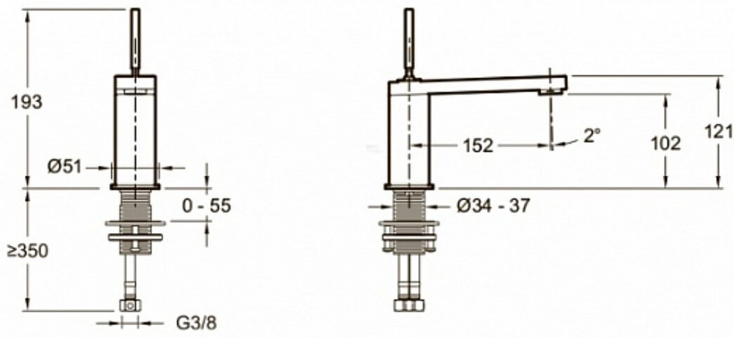 Смеситель для раковины (умывальника) Jacob Delafon Composed E73158-TT, однозахватный