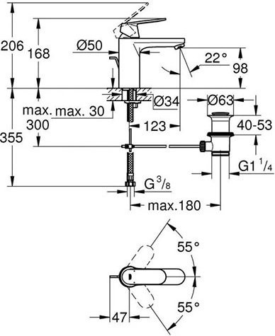 Смеситель для ванны Grohe Eurosmart Cosmopolitan 1000179, латунь, цвет хром купить,NaN