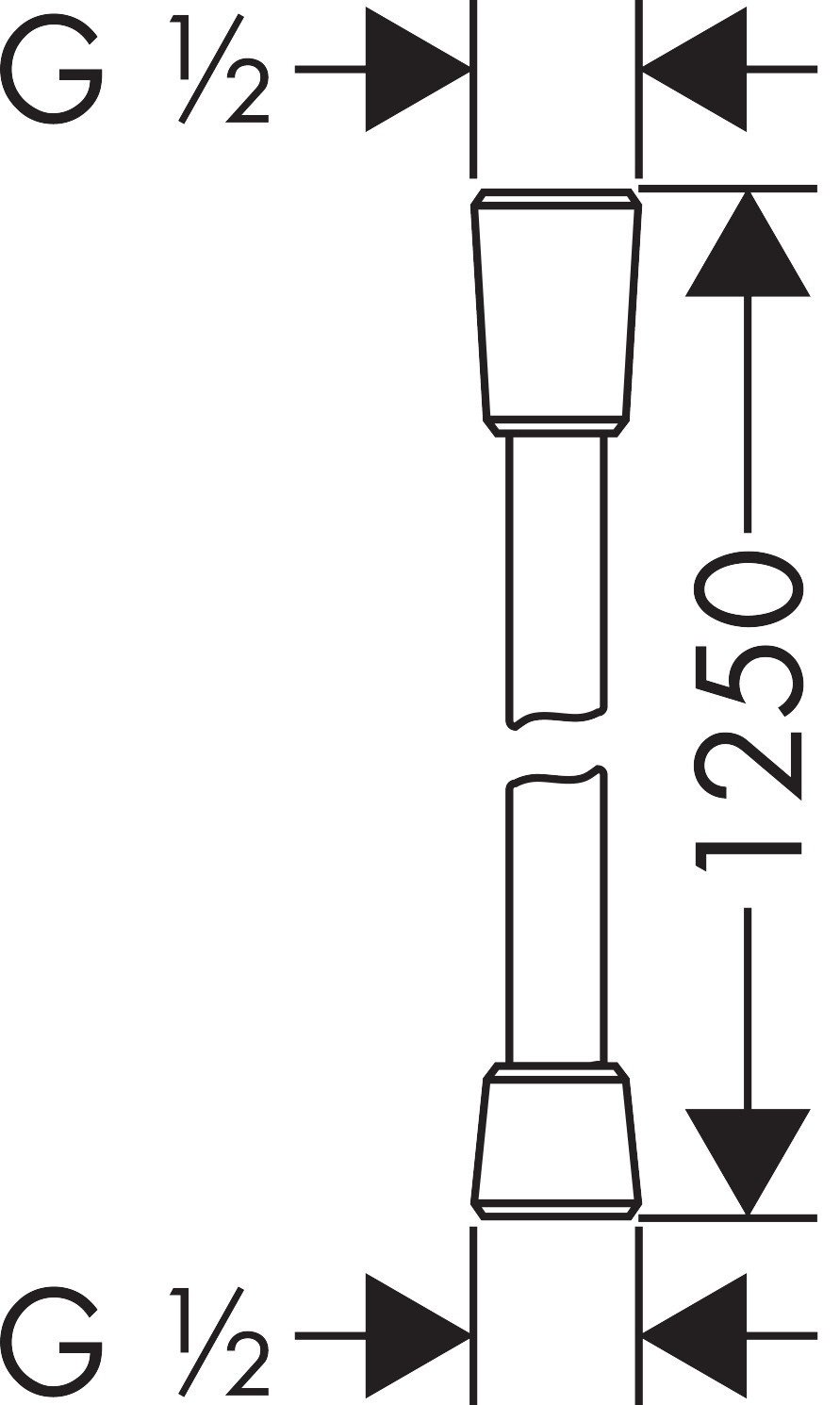 Шланг для душа Hansgrohe пластик, 125 см, подключение 1/2x1/2 купить,NaN