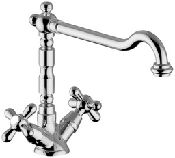 Смеситель для кухни (мойки) Teorema Daisy 70374112X91 Silver, двухзахватный