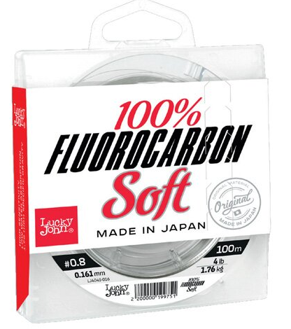 Леска монофильная Lucky John Fluorocarbon Soft 100/025 купить,NaN