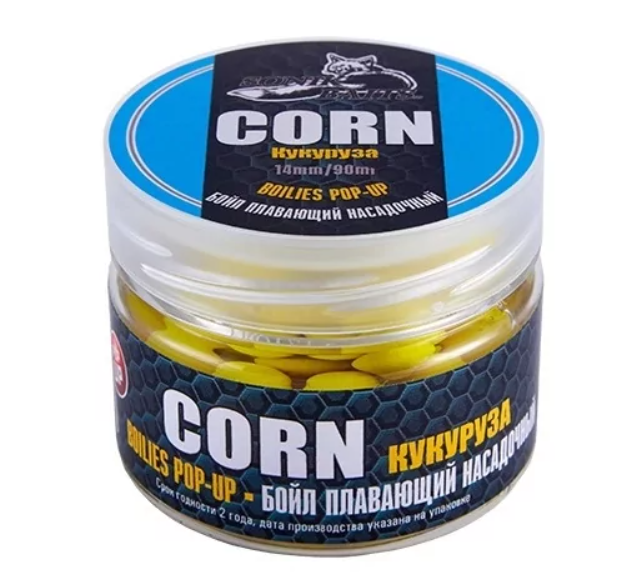 Бойлы Sonik Baits Pop-ups Corn 14 мм 90 мл желтые флуоресцентные купить,NaN