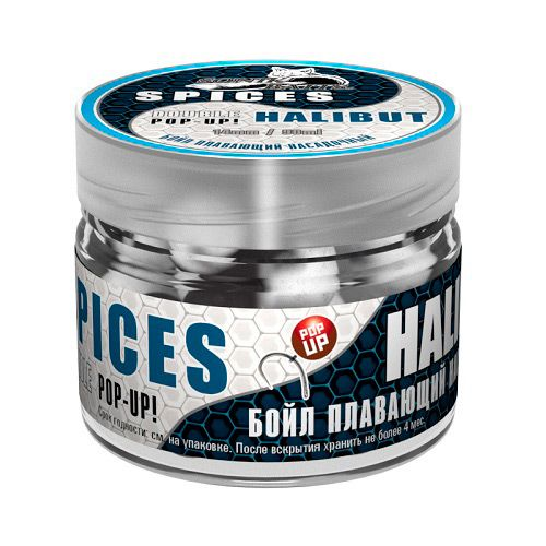 Бойлы Sonik Baits Fluo Pop-Ups Spices Halibut специи палтус 14 мм 90 мл белые флюоресцентные
