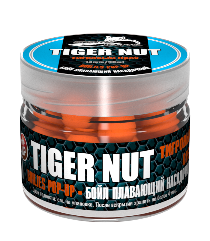 Бойлы Sonik Baits Fluo Pop-Ups Tiger Nut тигровый орех 14 мм 90 мл оранжевые флюоресцентные купить,NaN