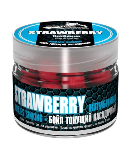 Бойлы тонущие Sonik Baits Strawberry клубника 14 мм 90 мл бордовые купить,NaN