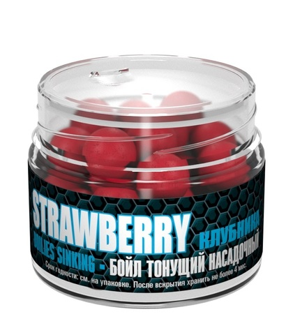Бойлы тонущие Sonik Baits Strawberry клубника 14 мм 90 мл бордовые купить,NaN