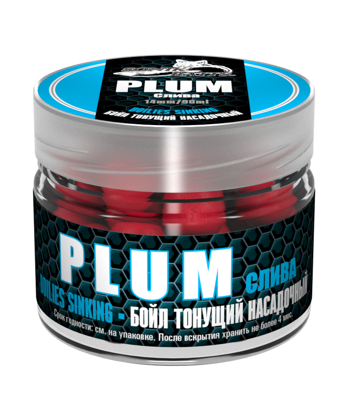 Бойлы тонущие Sonik Baits Plum слива 14 мм 90 мл бордовые купить,NaN