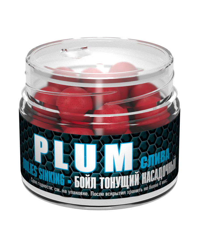 Бойлы тонущие Sonik Baits Plum слива 14 мм 90 мл бордовые купить,NaN