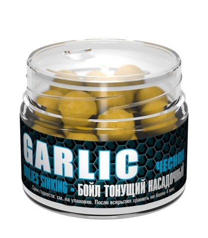 Бойлы тонущие Sonik Baits Garlic чеснок 14 мм 90 мл бежевые