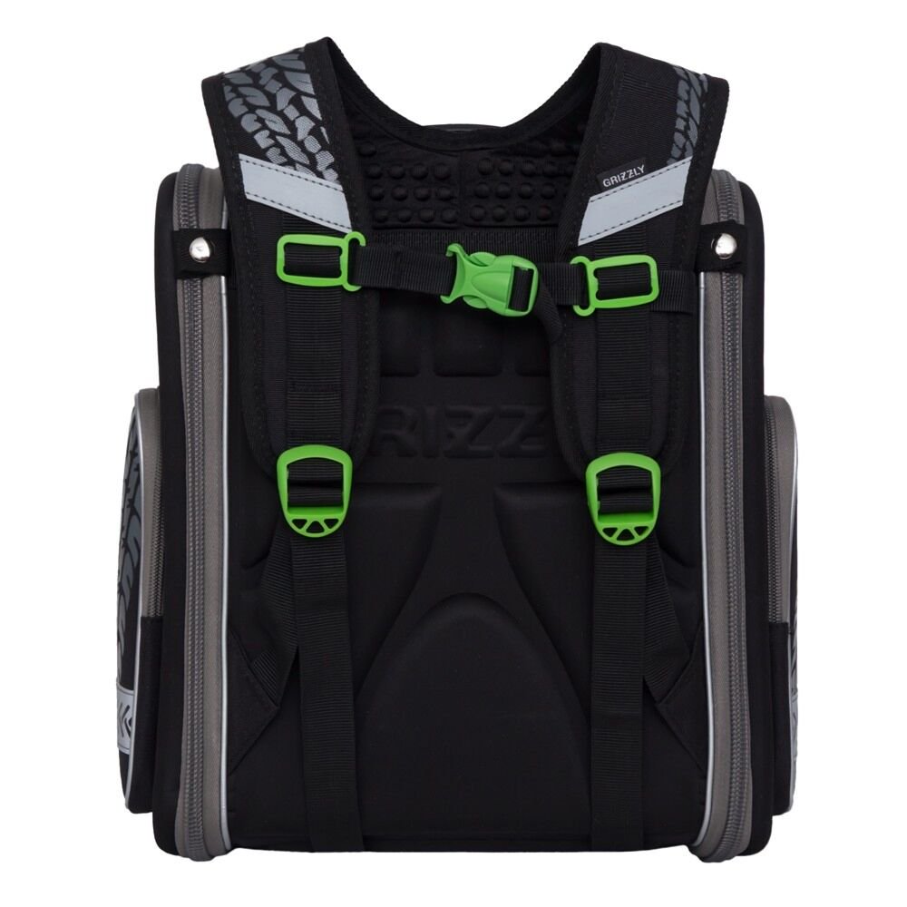Рюкзак Grizzly  Finish Машинка  RAr-081-5 черно-салатовый купить,NaN