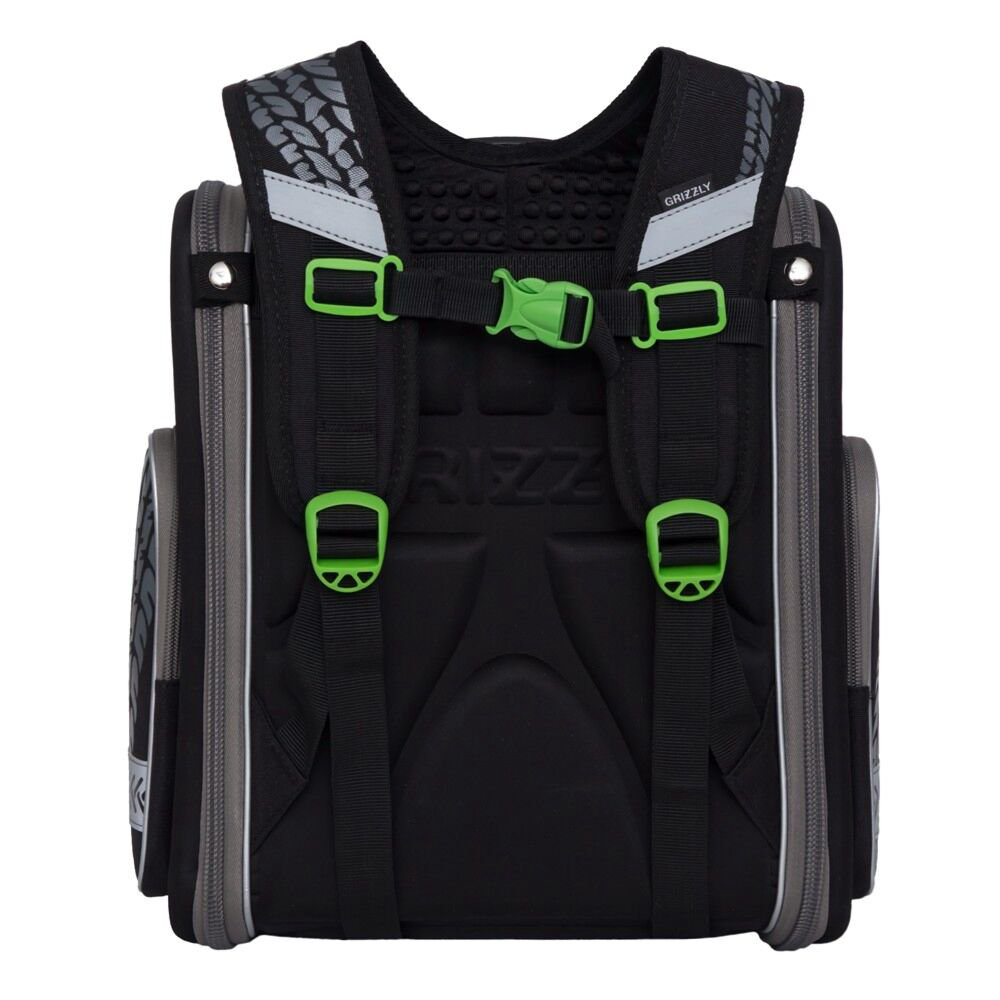 Рюкзак Grizzly  Finish Машинка  RAr-081-5 черно-салатовый купить,NaN