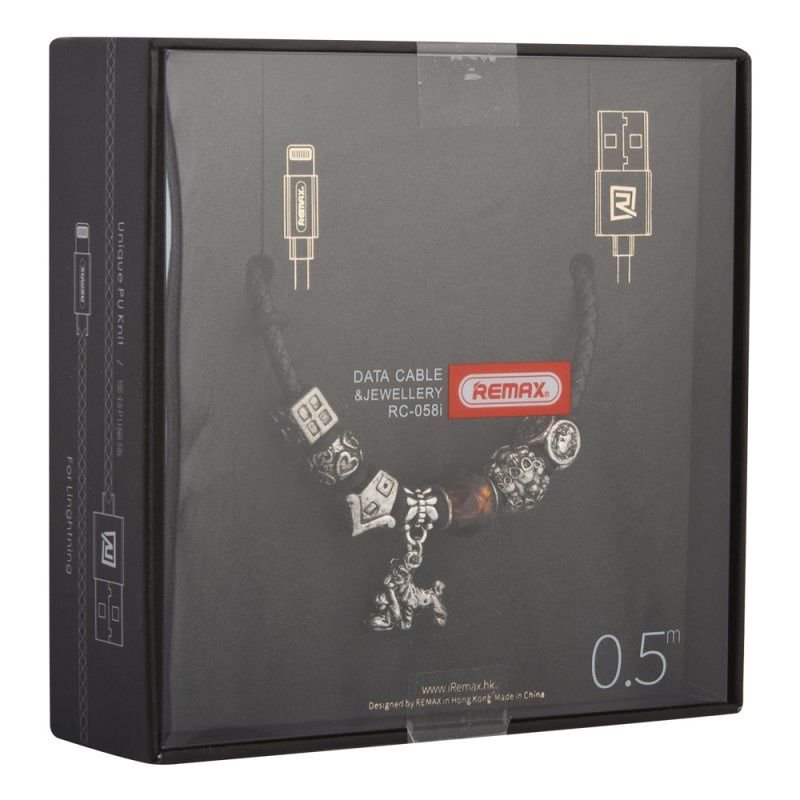 Кабель Remax RC-058i Apple Lightning-8-pin 0.5м черный купить,NaN