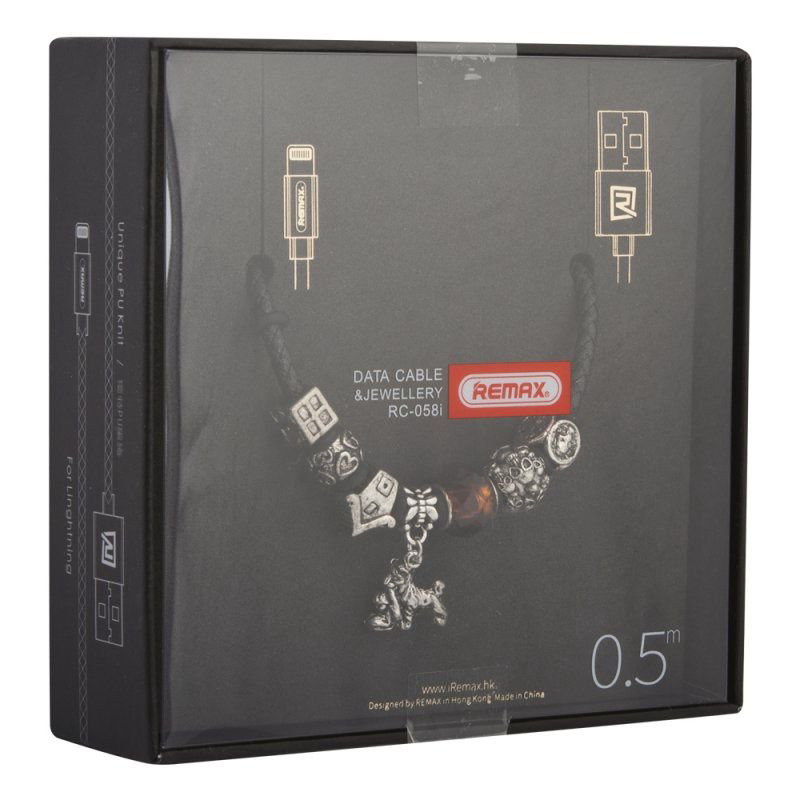 Кабель Remax RC-058i Apple Lightning-8-pin 0.5м черный купить,NaN