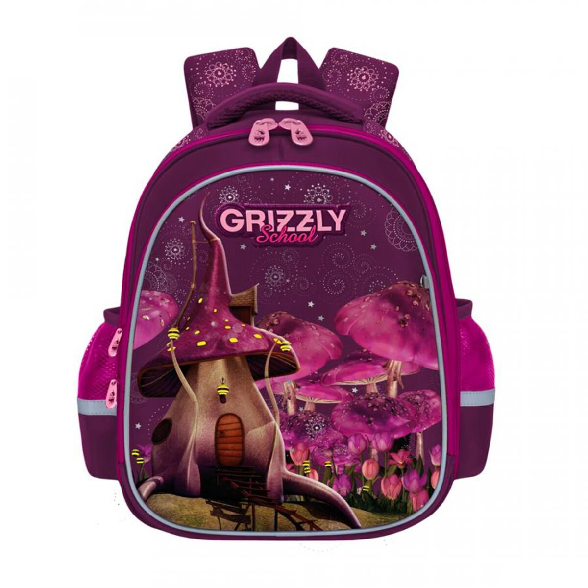 Рюкзак Grizzly  Грибы  RAz-086-7 фиолетовый купить,NaN