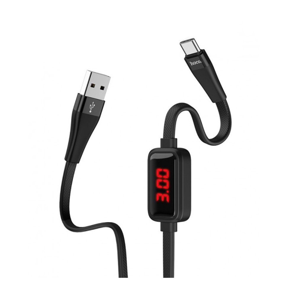 Кабель Hoco S4 USB Type-C с таймером 1.2м черный купить,NaN