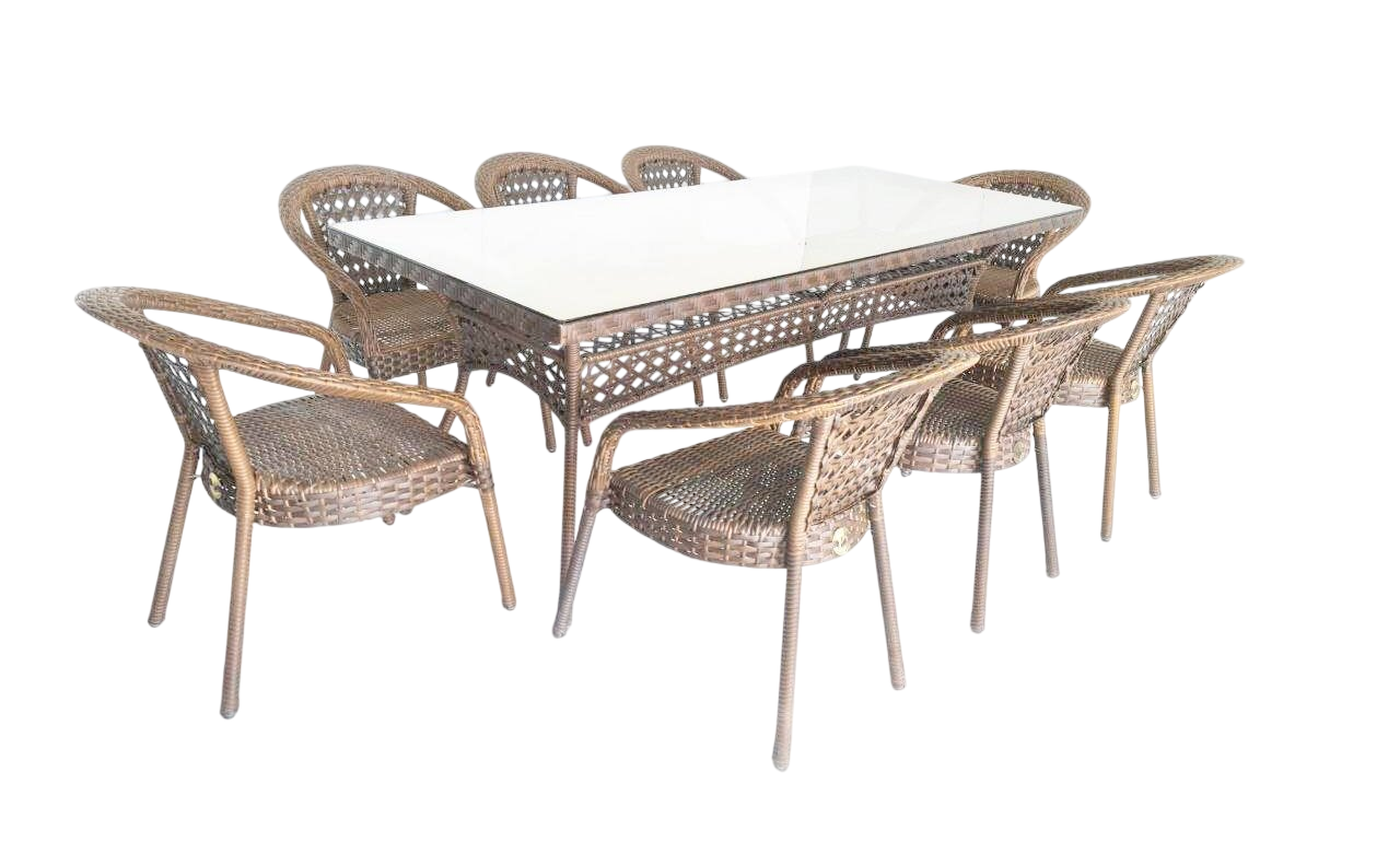 Комплект Samruk Mebel 10 в 1 персон 8 коричневый купить,NaN
