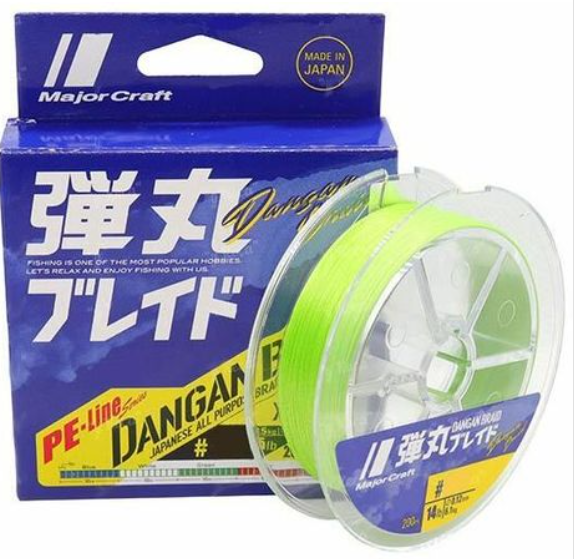 Плетенка Major Craft Dangan Braid X4 150m G 1PE 0.15mm 20lb зеленая