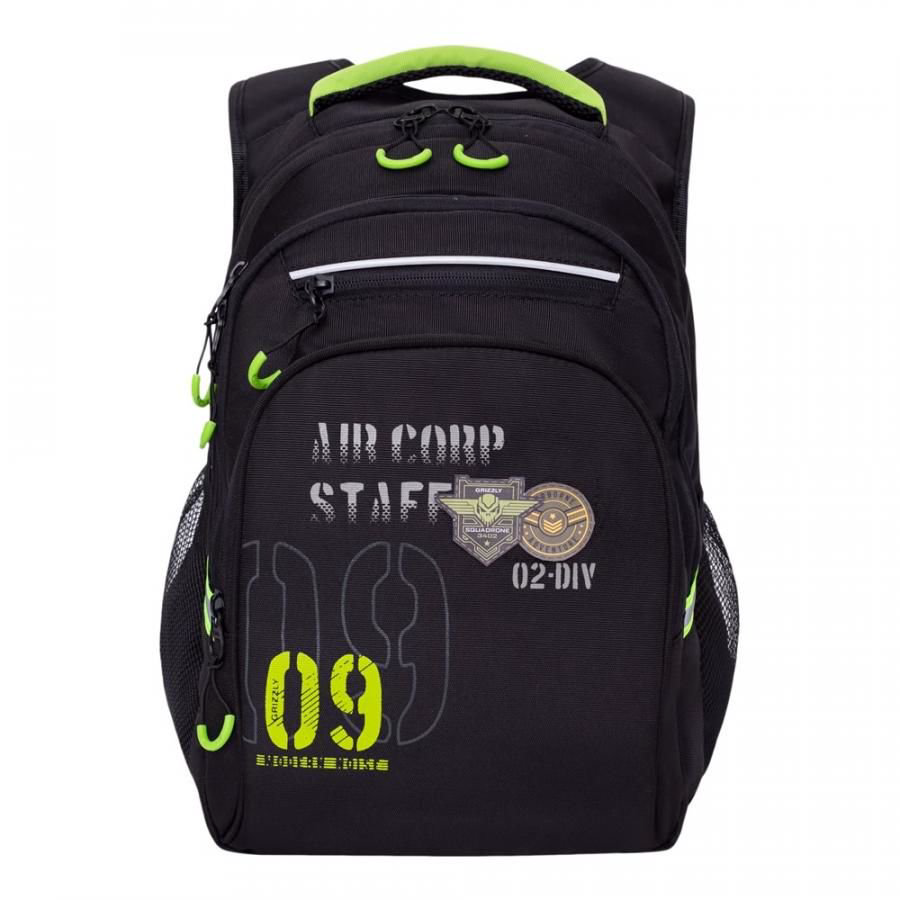 Рюкзак Grizzly Air Corp 09 черно-салатовый купить,NaN