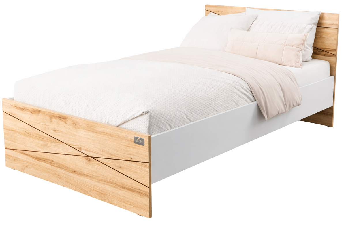 Кровать Мебель Азии Алиса Лайн 120x200см с матрасом бежево-белая купить,NaN