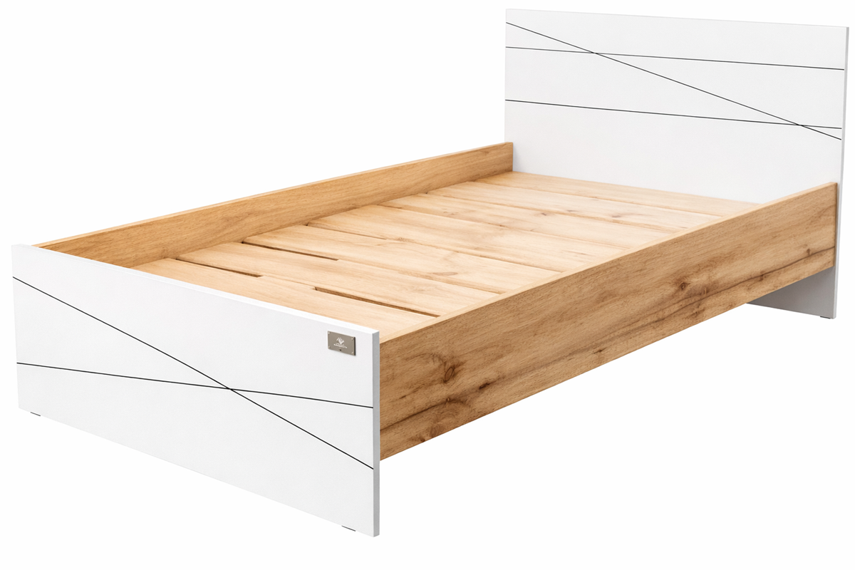 Кровать Мебель Азии Алиса Лайн 120x200см светло-коричневый/белый купить,NaN
