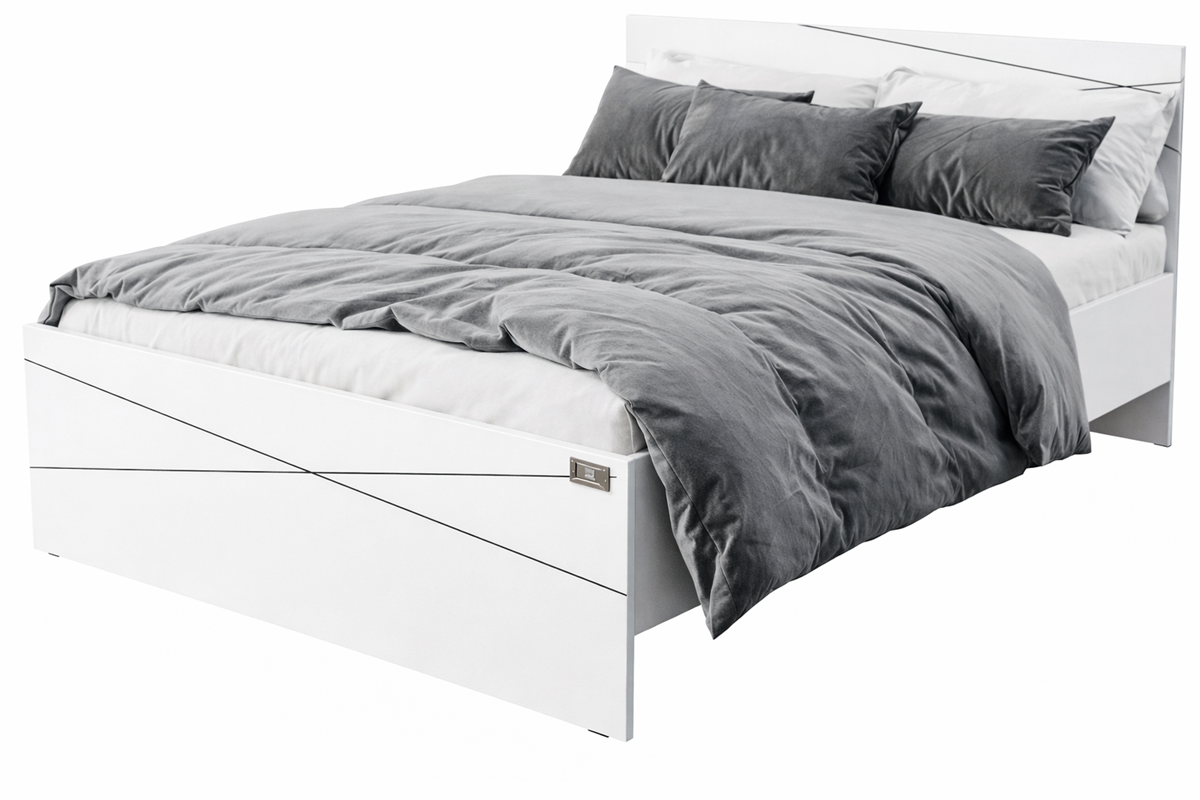 Кровать Мебель Азии Алиса Лайн 160x200см с матрасом белая купить,NaN