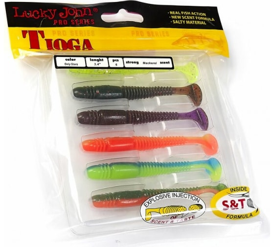 Виброхвост Lucky John Pro Series Tioga 3.4in 08.64 MIix 1  6 шт купить,NaN