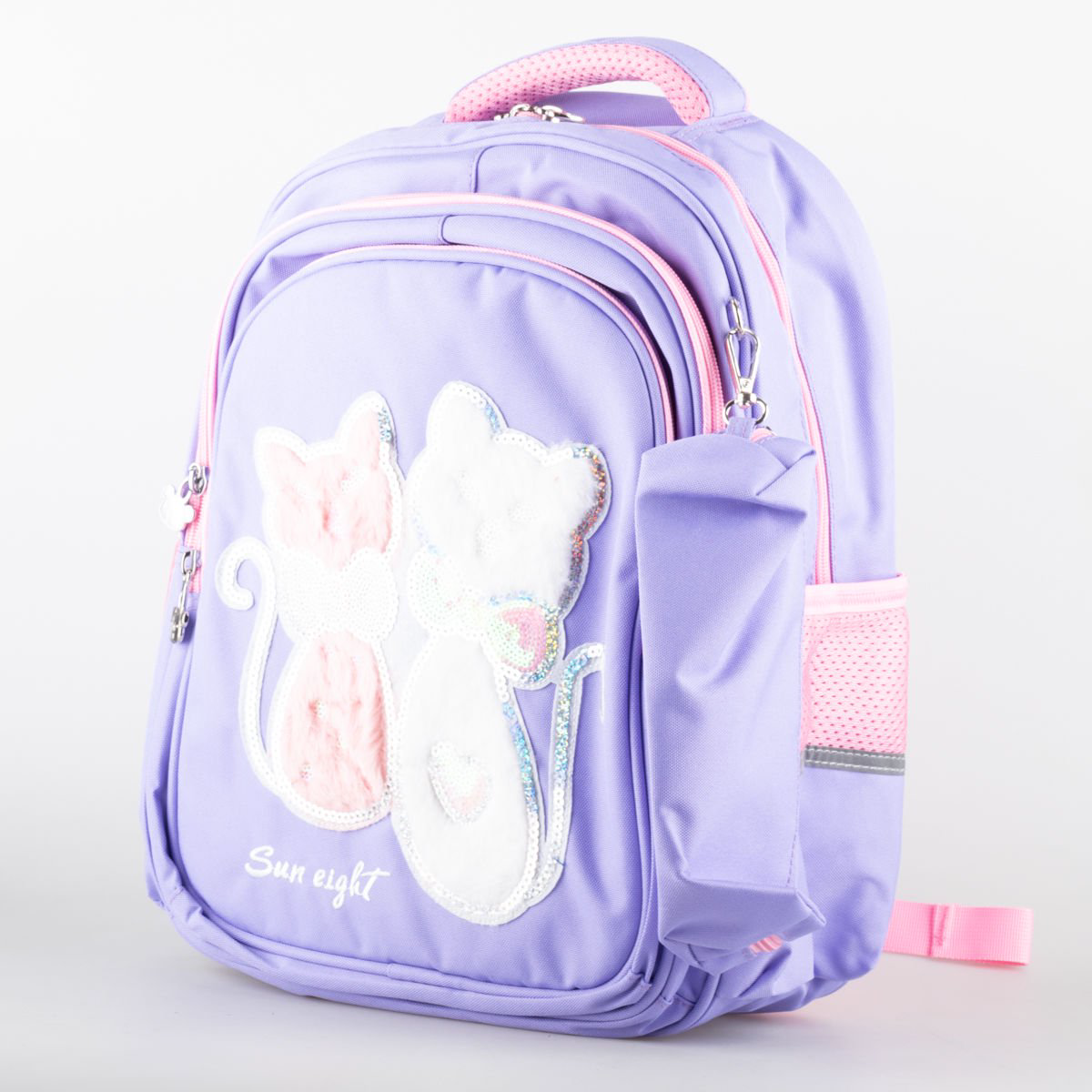 Рюкзак Sun Eight Кошки 29x13.5x38.5см сиреневый купить,NaN
