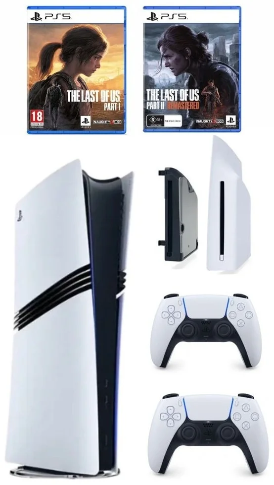 Игровая консоль Sony PlayStation 5 Pro + Dualsense + Дисковод + The Last of Us Part 1 + The Last of Us Part 2 Remastered