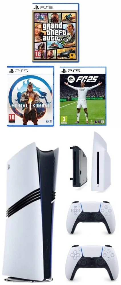 Игровая консоль Sony PlayStation 5 Pro + Dualsense + Дисковод + FC 25 + Mortal Kombat 1 + GTA V