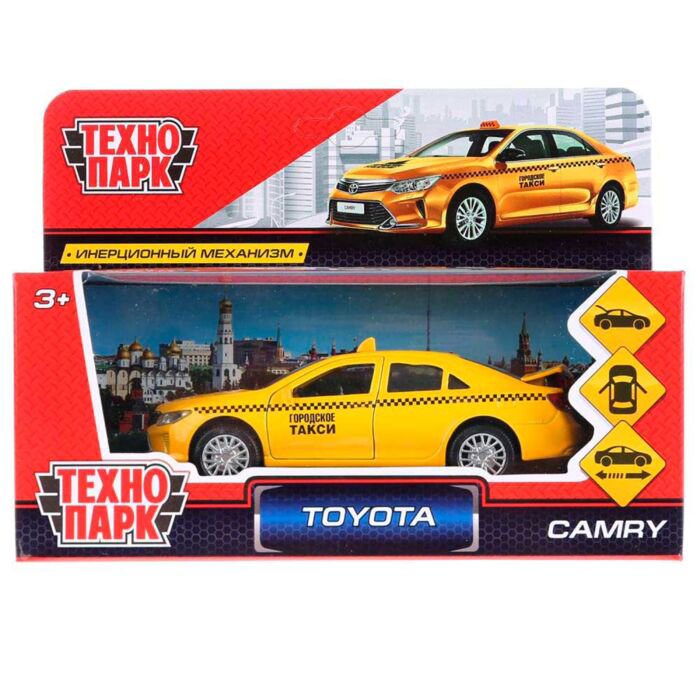 Машинка Технопарк  Toyota Camry такси 12см желтая купить,NaN