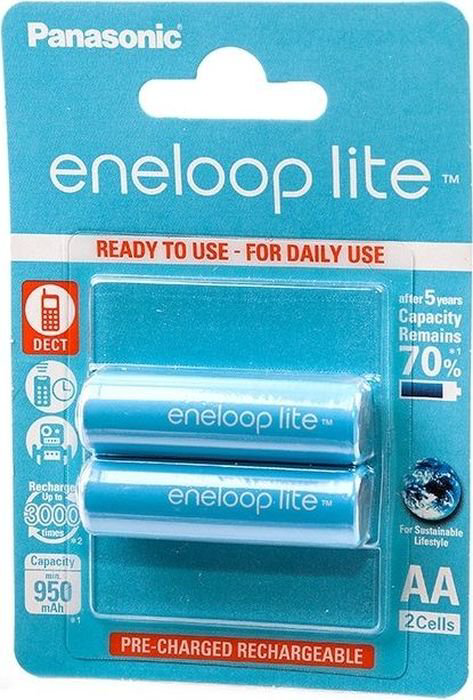 Аккумулятор Panasonic Eneloop Lite AA 950 mAh/2B голубой купить,NaN
