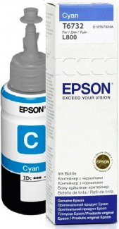 Чернила Epson T6732 C13T67324A голубые