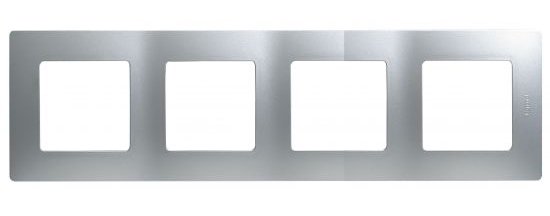 Рамка Legrand Etika 672554 серебристая купить,NaN