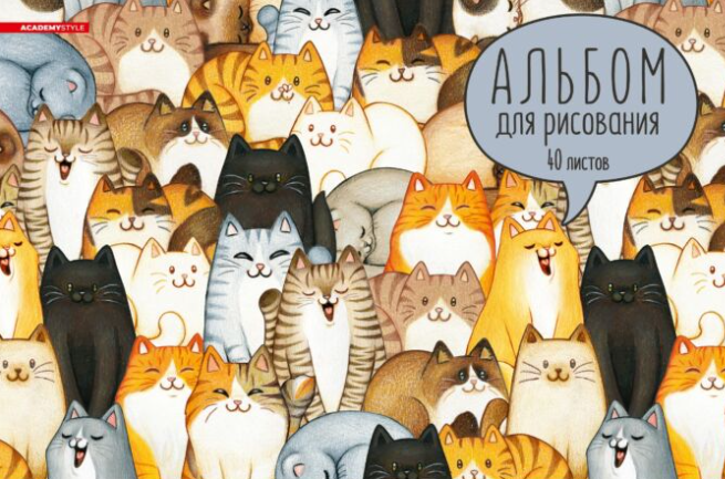 Альбом для рисования Академия Холдинг КотоВасия 100 г/м2 А4 40 л 11761-EAC купить,NaN