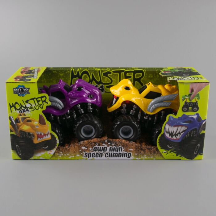 Игровой набор  KLX Monster SUV  2 машинки  желтая-фиолетовая купить,NaN