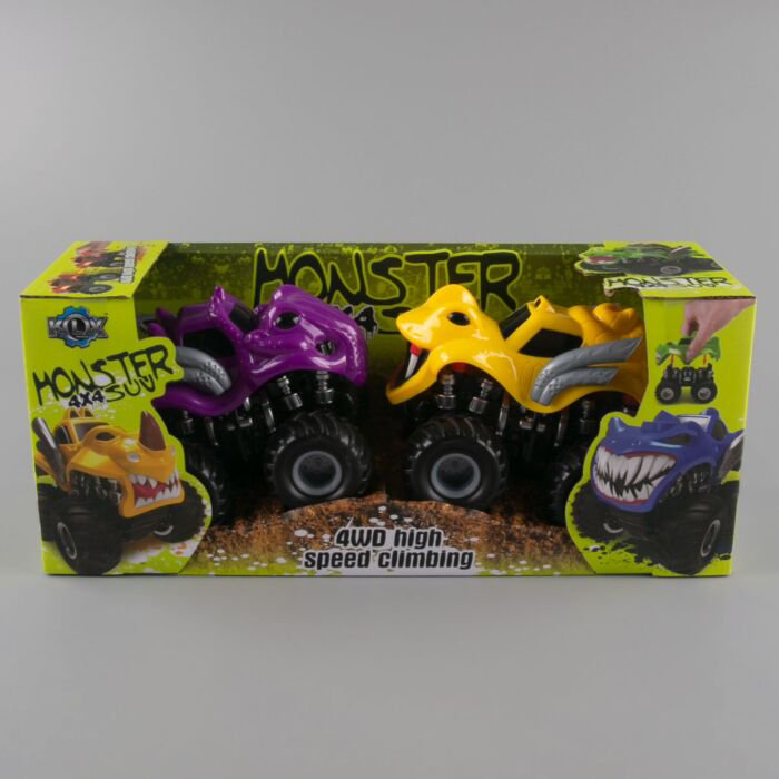 Игровой набор  KLX Monster SUV  2 машинки  желтая-фиолетовая купить,NaN
