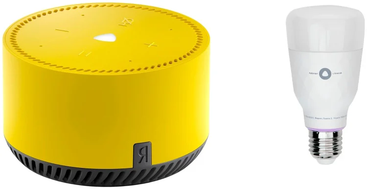 Яндекс Станция Лайт Yellow + Яндекс лампочка Bulb E27 Яндекс YNDX-00018