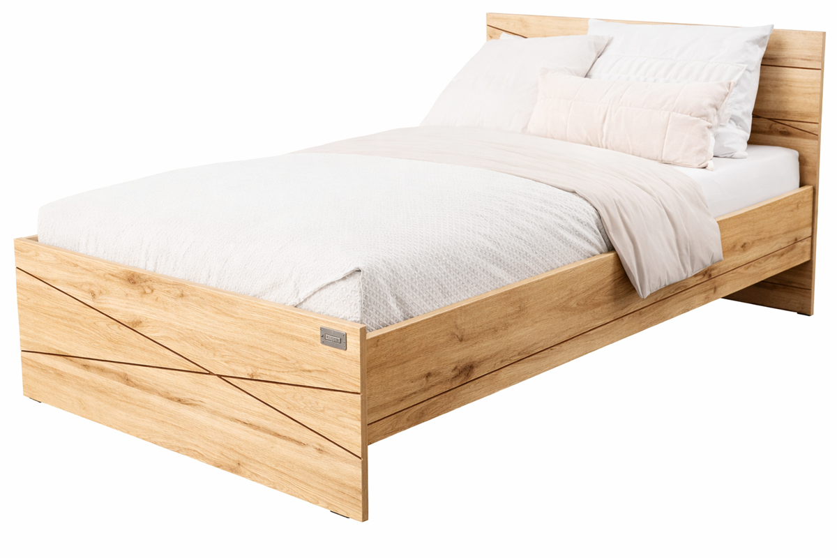 Кровать Мебель Азии Алиса Лайн 90x200см с матрасом коричневая купить,NaN