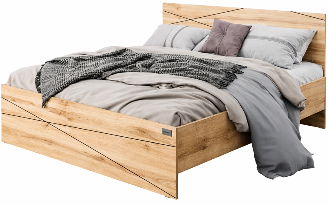 Кровать Мебель Азии Алиса Лайн 180x200см с матрасом коричневая купить,NaN