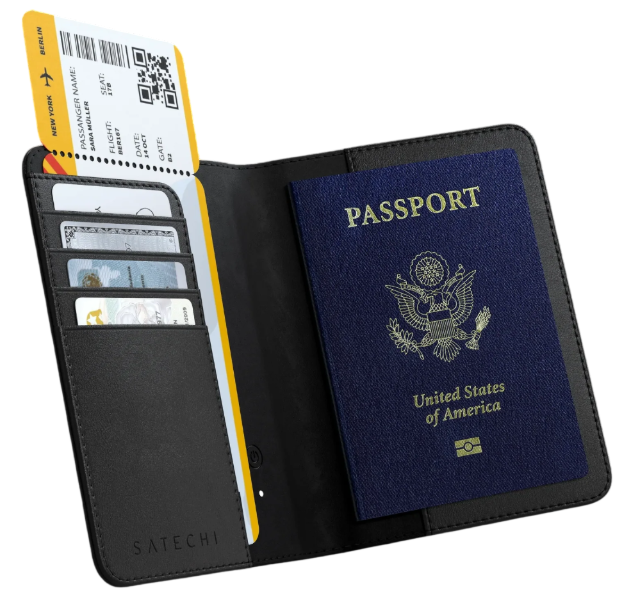 Обложка для паспорта Satechi Passport Cover with Find My Black купить,41990