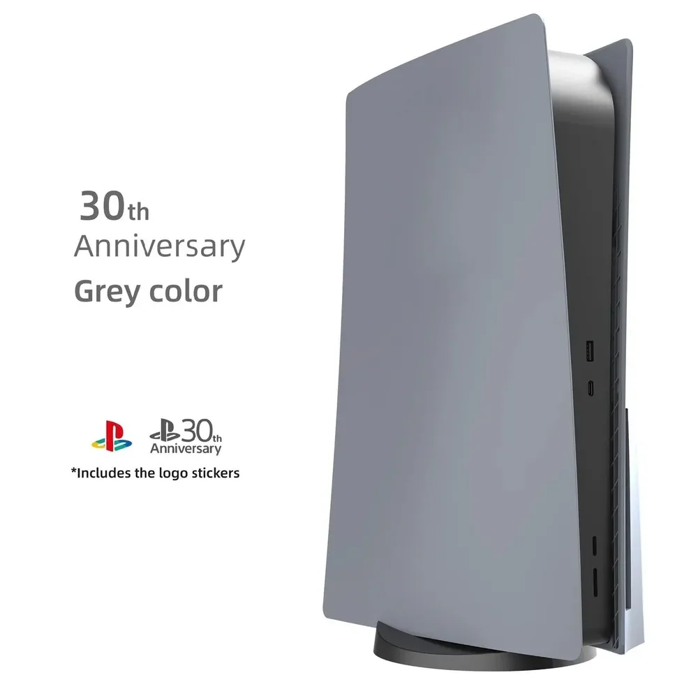 Съемные боковые панели для PS5 серые + наклейки 30th Anniversary - ForteMarket Съемные боковые панели для PS5 серые + наклейки 30th Anniversary купить,0