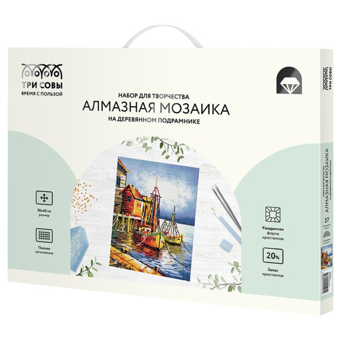 Алмазная мозаика Три совы Пристань 30х40 см на подрамнике 1373106 купить,NaN