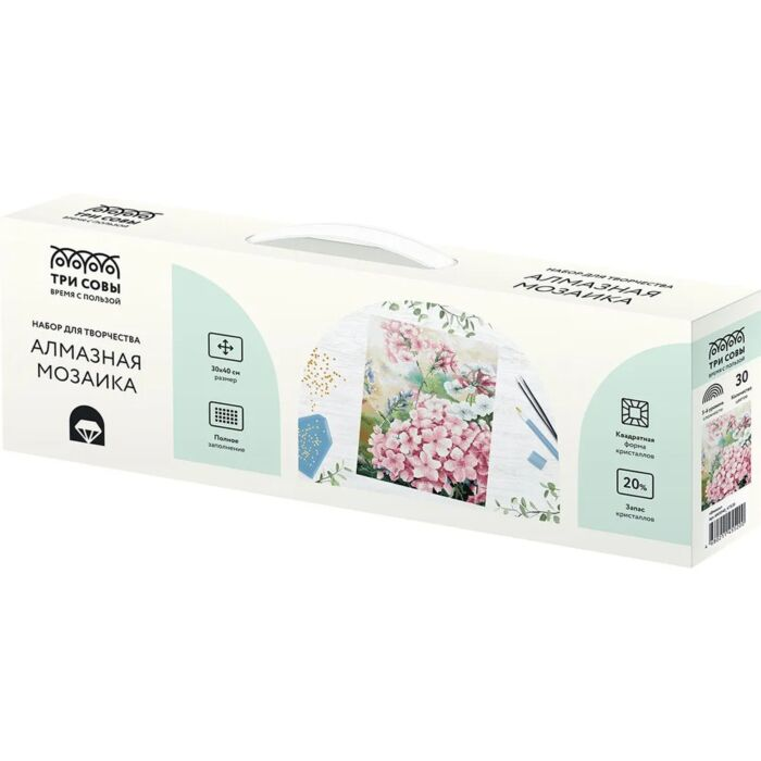Алмазная мозаика Три совы Флоксы 30х40см купить,NaN