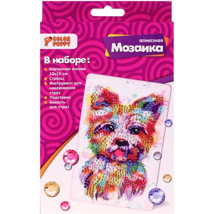 Алмазная мозаика Color Puppy Собачка 10х15 см 70084 купить,NaN