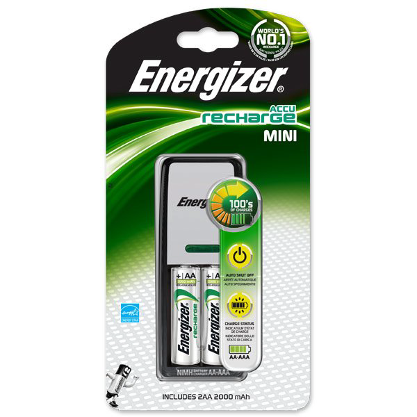 Зарядное устройство аккумуляторы Energizer Mini Charger 2AA 2000mAh белое купить,NaN