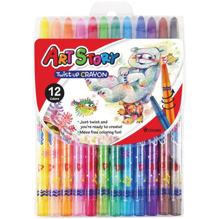 Карандаши художественные восковые Crown ArtStory Twist Up Crayon 12 шт 5 мм TP-1200 купить,NaN
