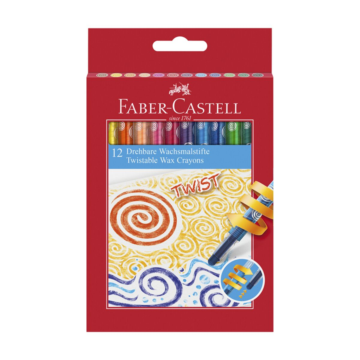 Карандаши художественные восковые Faber-Castell Twist 12 шт 5 мм 286583 купить,NaN
