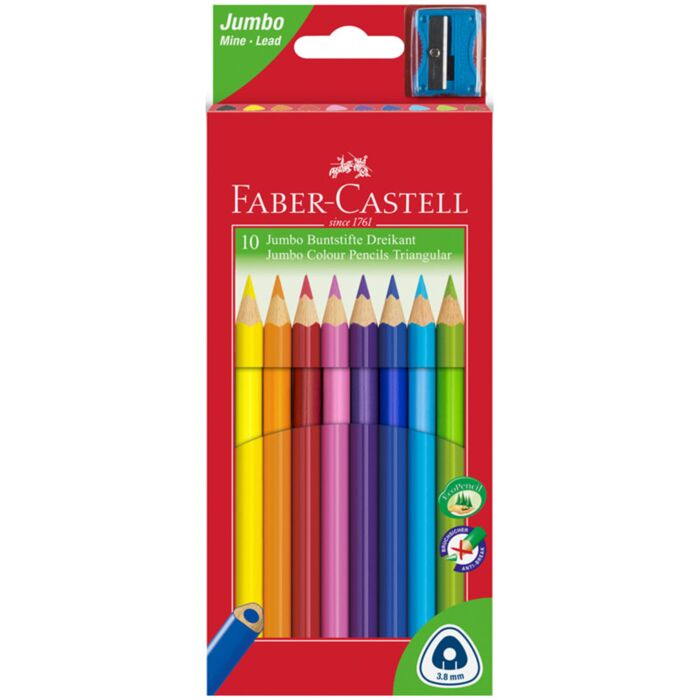 Карандаши цветные Faber-Castell Jumbo 10 шт 3.8 мм 116510 купить,NaN