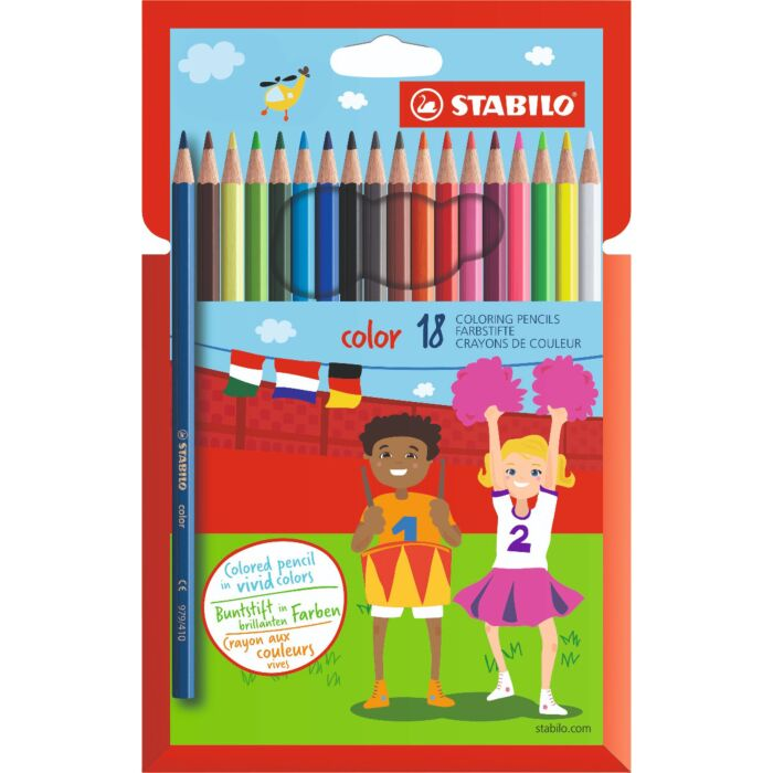 Карандаши цветные Stabilo Color 15 шт и 3 шт флуоресцентных 2.5 мм 1918/77-01