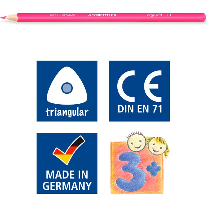 Карандаши цветные Staedtler Noris Club Erasable 12 шт 2 шт неоновых 3 мм 157-C14P1 купить,NaN